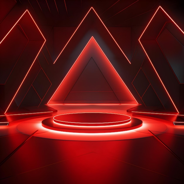 Abstract podium with lights background