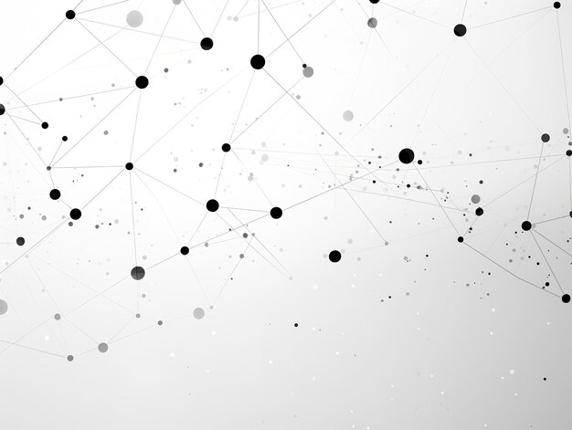 Abstract polygon connecting dots and lines technology white background AI generated image