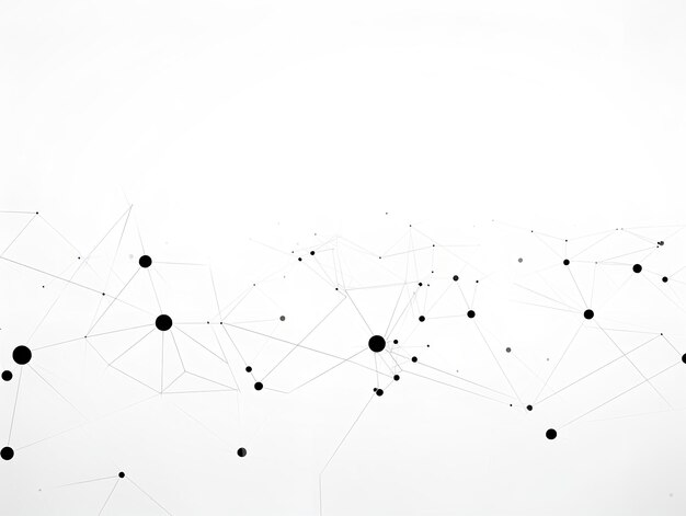 Abstract polygon connecting dots and lines technology white background AI generated image