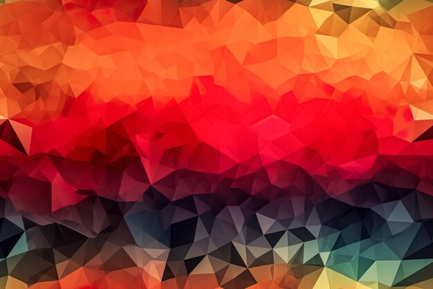 Abstract polygonal background for design Red orange yellow colors Generative AI