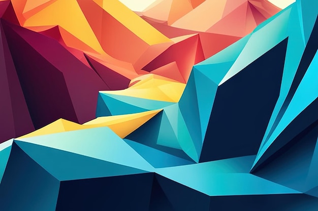 Abstract polygonal background of different color figures Template for a text