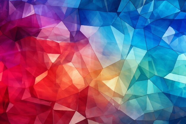 abstract polygonal background with red blue and yellow colors