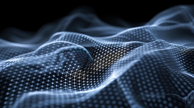 abstract polygonal mesh wire wave background