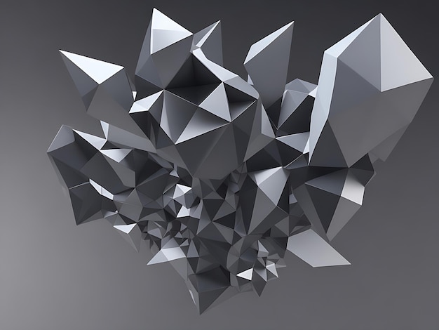 Abstract polygonal space low poly dark background with connecting dots and lines AI Generated