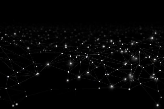 abstract polygonal space low poly dark background with connecting dots and lines connection structure 3d rendering digital background with a complex network of dots and lines ai generated