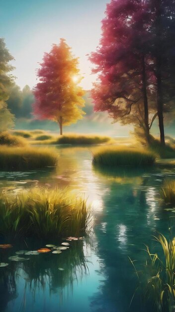 Abstract pond1 light background wallpaper colorful gradient blurry soft smooth motion bright shine