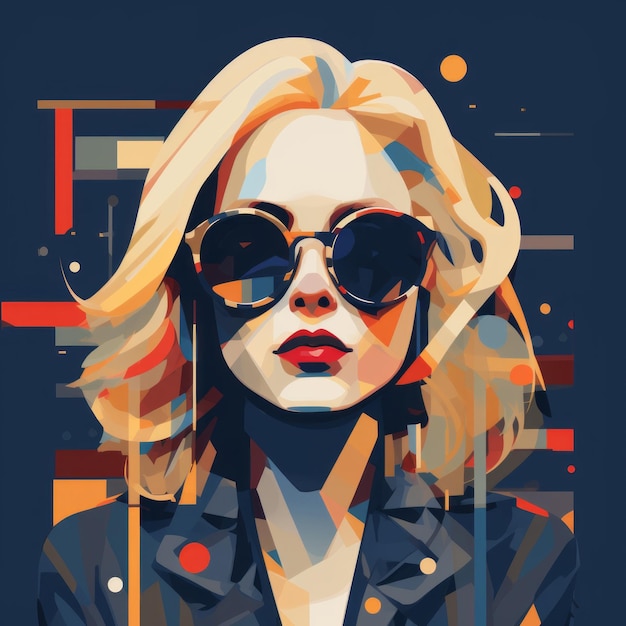 Photo abstract portrait of a girl in aviator sunglasses