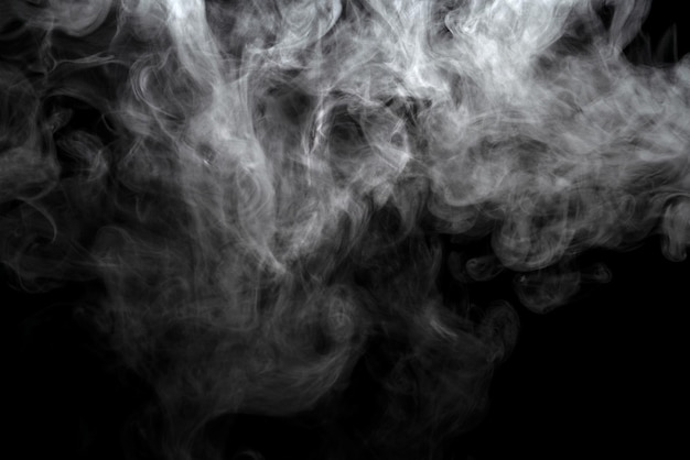 Photo abstract powder or smoke effect isolated on black background