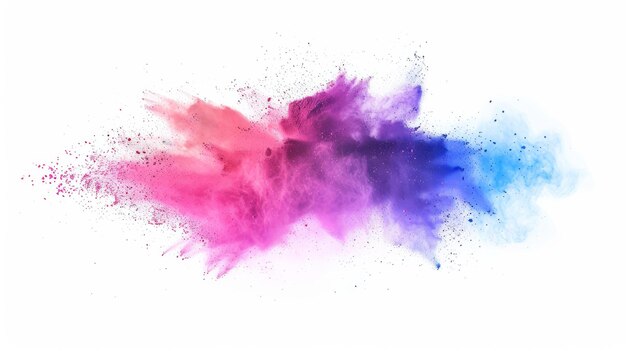 Abstract powder splatted background Colorful powder explosion on white background Colored