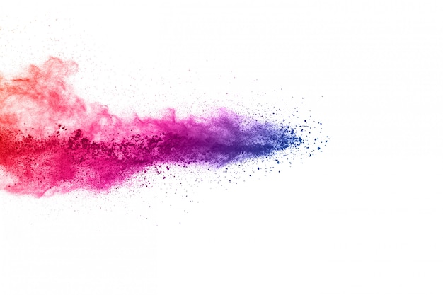 abstract powder splatted background. Colorful powder explosion on white background.