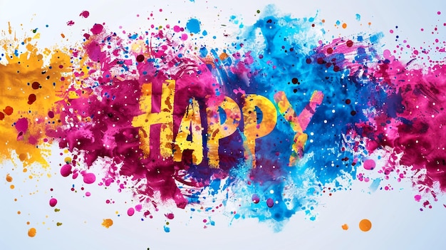 Photo abstract powder splatted background multicolor powder explosion on white background colored cloud colorful dust explode paint holi