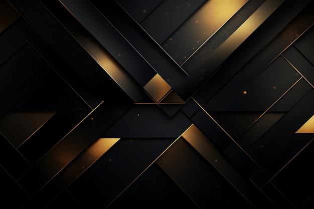 Photo abstract premium black and gold geometric background