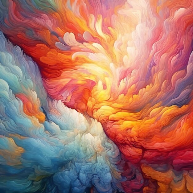 An abstract psychedelic cloud rainbowshift swirli