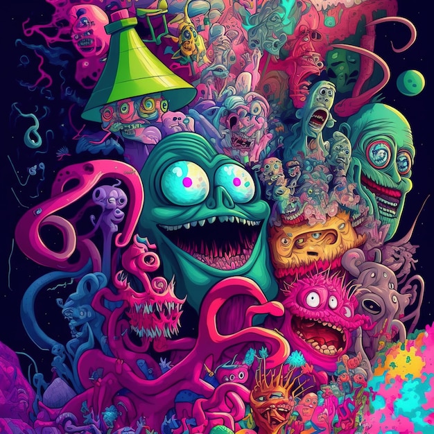 HD wallpaper: Rick and Morty illustration, cartoon, psychedelic