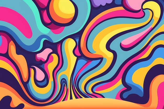 Abstract psychodelic swirl colorful simple background