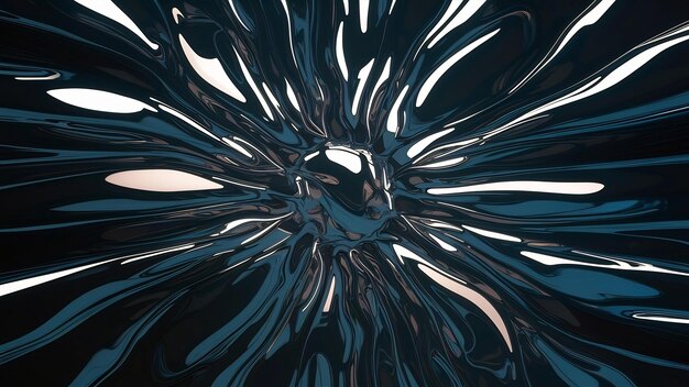 Photo abstract pulsating dark wobbling ferromagnetic black moving fluid