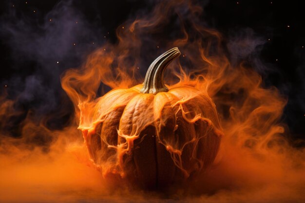 Abstract pumpkin in fog