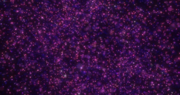 Foto astratto sfondo viola di cerchi bokeh punti festivi di energia magica incandescente