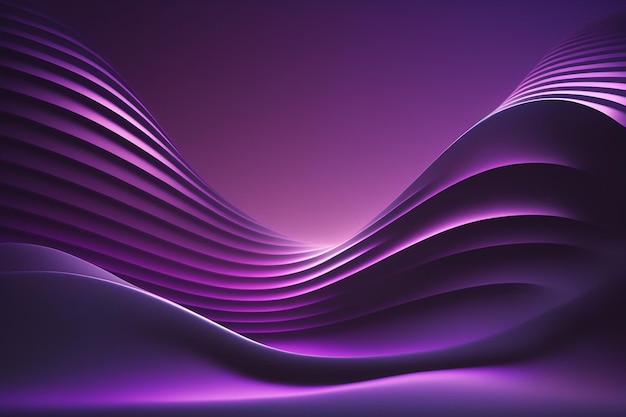 Abstract Purple Background With Glowing Wavy Line