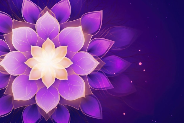 Abstract purple background with subtle flower and gold line pattern