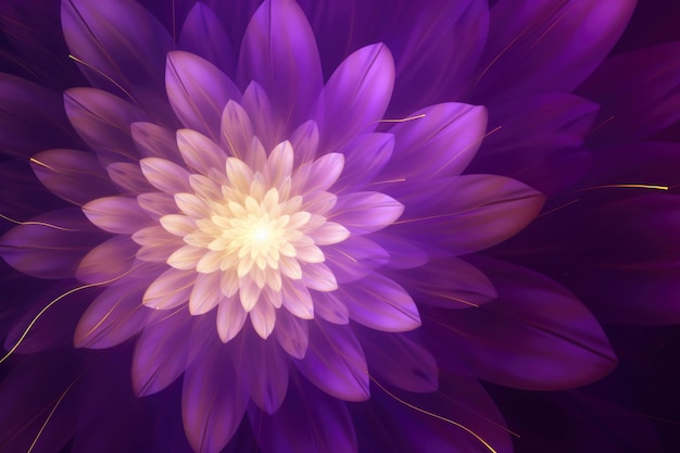 Abstract purple background with subtle flower and gold line pattern