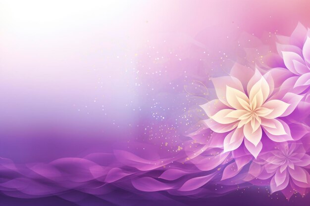 Abstract purple background with subtle gold lines flower pattern