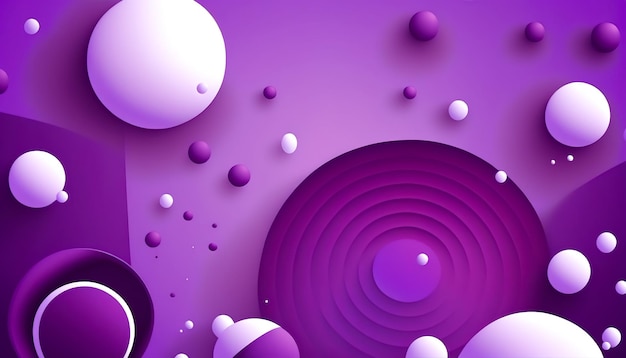 Abstract purple background with volumetric balls generative AI