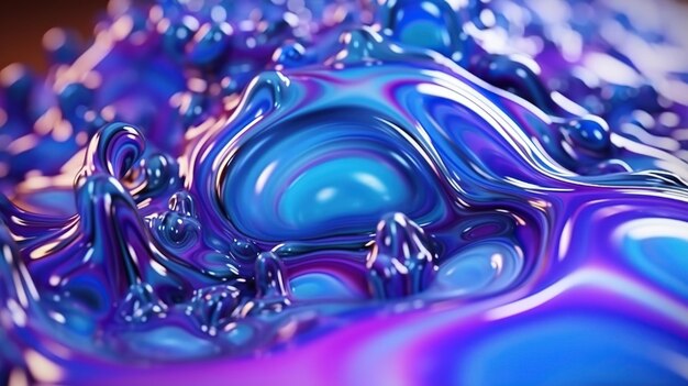 抽象的な紫と青の液化背景生成 AI