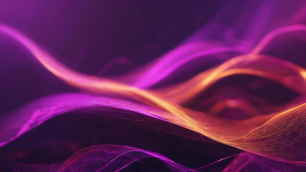 Abstract purple color digital cyber space particles wave with bokeh and light background