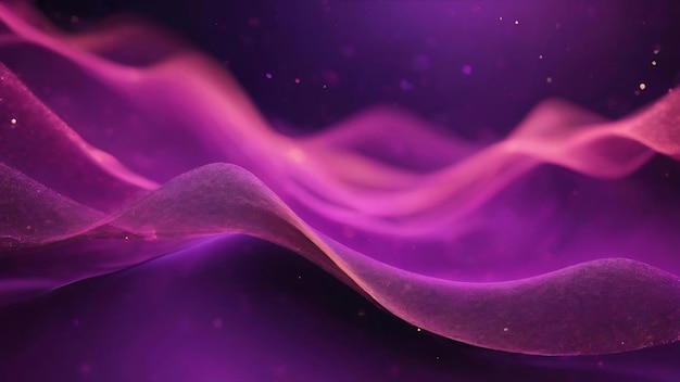 Abstract purple color digital particles wave with bokeh and light background