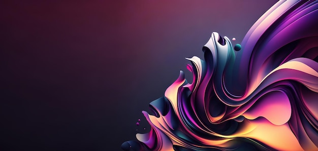 Abstract purple and colorful banner background with empty copy space