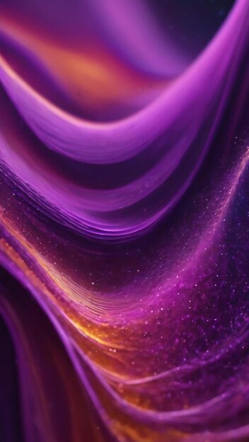 Abstract purple energy surface with magic waves of particles and points with an endation background