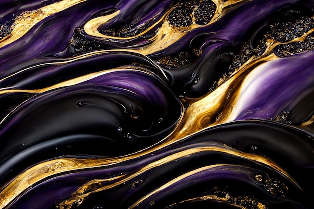 Abstract purple and gold marble background