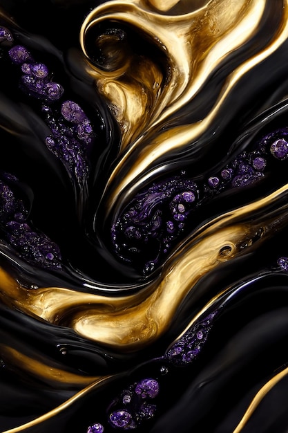 Abstract purple and gold marble background