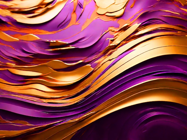Abstract purple and gold waves hd 4k background download