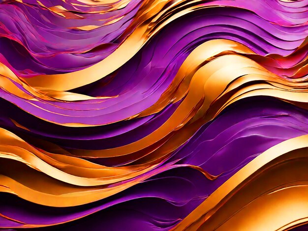 Abstract purple and gold waves hd 4k background download