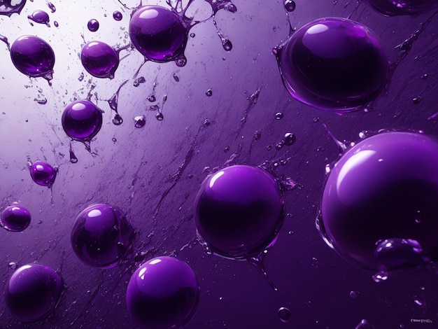 Abstract of purple oil drops