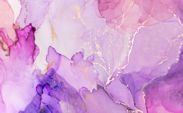 Абстрактная фиолетовая краска на фоне акриловой текстуры с мраморным узором