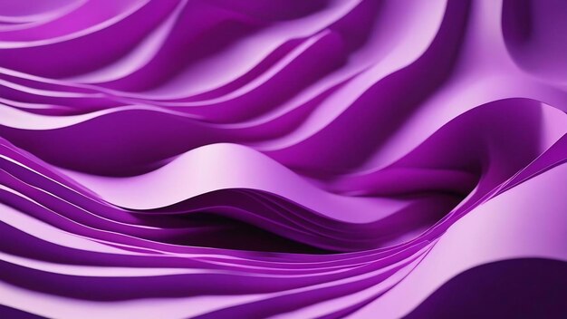 Abstract purple paper waves 3d rendering modern minimal design