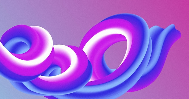 Фото Абстрактный фиолетовый розовый градиент 3d карамельные конфеты изогнутая линия жевательной резинки абстрактный фон
