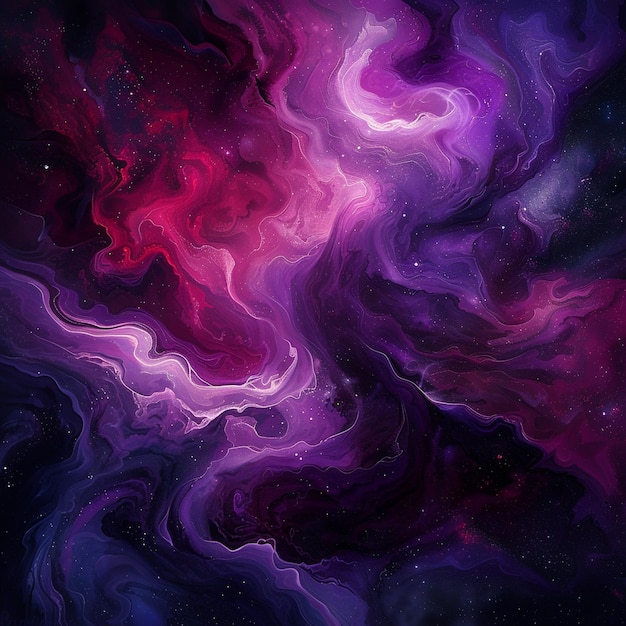 Abstract Purple and Red Swirl Painting