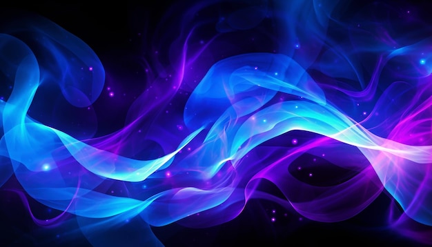 Abstract purple smoke background Blue wave cosmic dynamic energy flow Generative AI