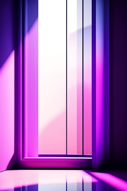Abstract purple studio background for product presentation empty room with shadows of window