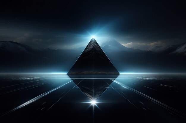 Абстрактный фон треугольника пирамиды на черно-белой цветной иллюстрации Генеративный Ai
