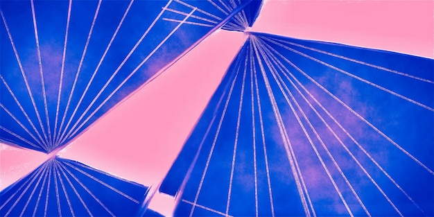 宇宙の青い背景に直線に囲まれた抽象的な四角形のデザイン