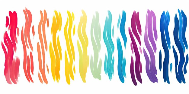 Photo abstract rainbow brush strokes clipart vibrant artistry expressive design