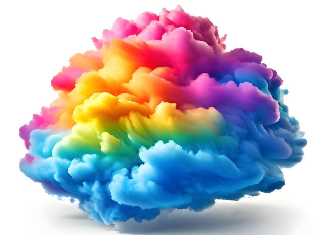 Abstract rainbow cloud on white background