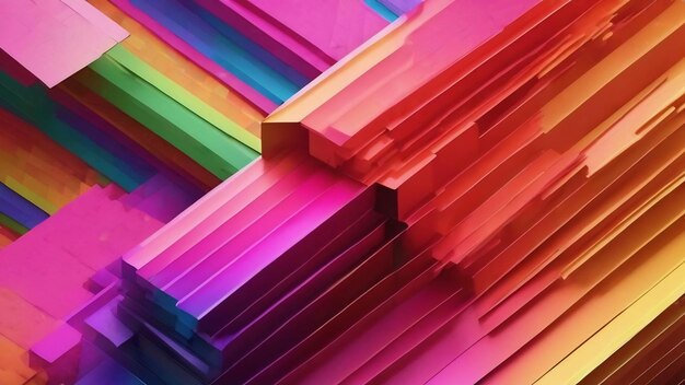 写真 抽象的な虹色の背景と直線のカラフルなグラデーションピクセルソートコンセプトの掘り下げ