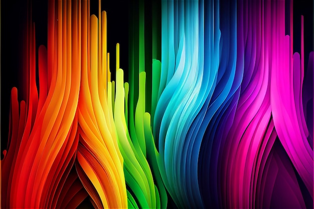 Photo abstract rainbow colored geometric background with lots of copy space generative ai