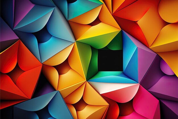 Abstract rainbow colored geometric background with lots of copy space Rainbow of colorful blocks abstract background Generative AI abstract geometric mosaic rainbow